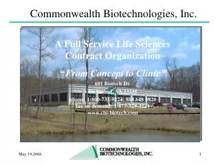 Commonwealth Biotechnologies, Inc.
