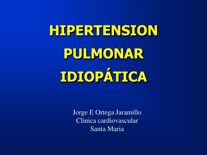 hipertension pulmonar idiop tica