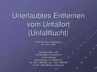 Unerlaubtes Entfernen vom Unfallort (Unfallflucht)