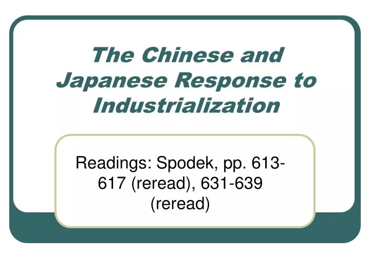 the chinese and japanese response to industrialization