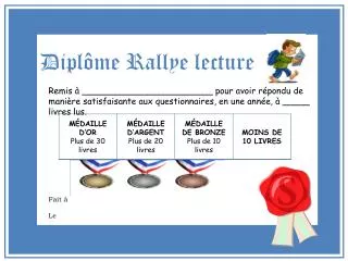 Diplôme Rallye lecture