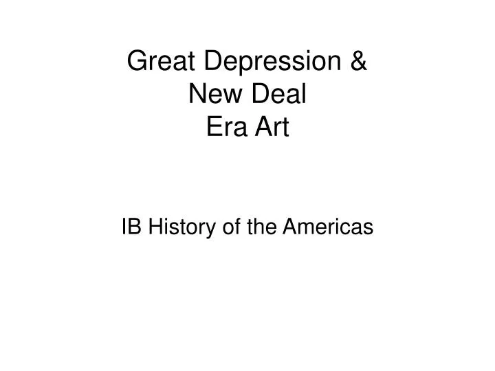 great depression new deal era art