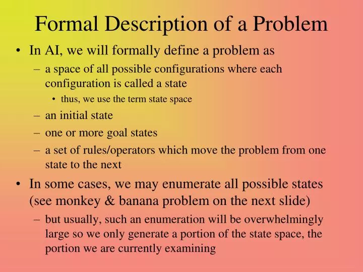 formal description of a problem