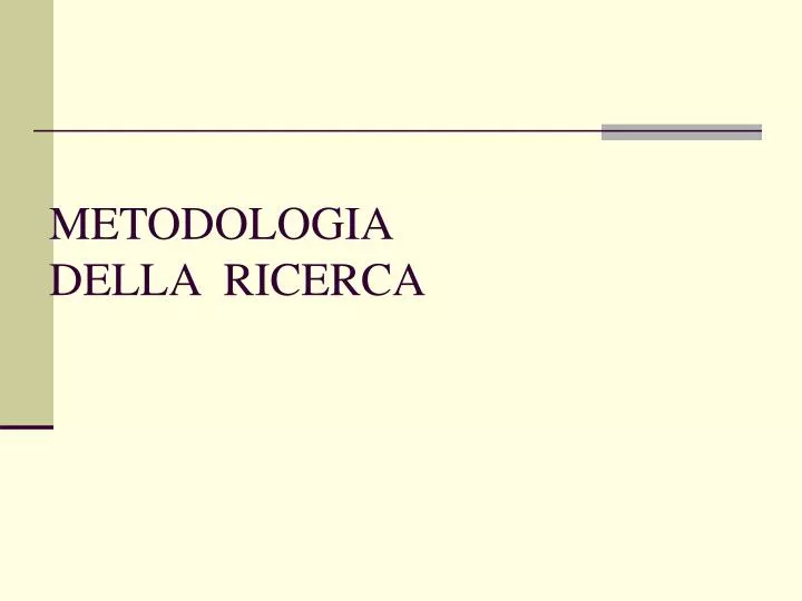 metodologia della ricerca