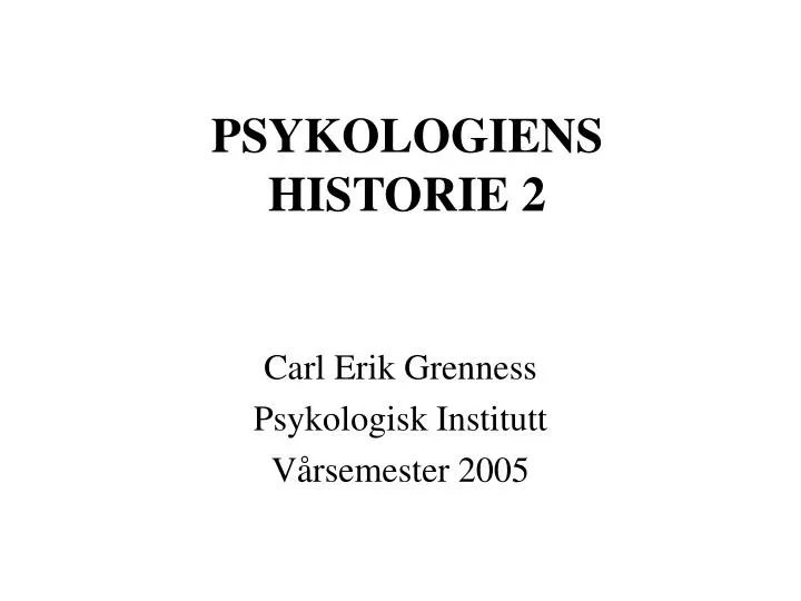 psykologiens historie 2