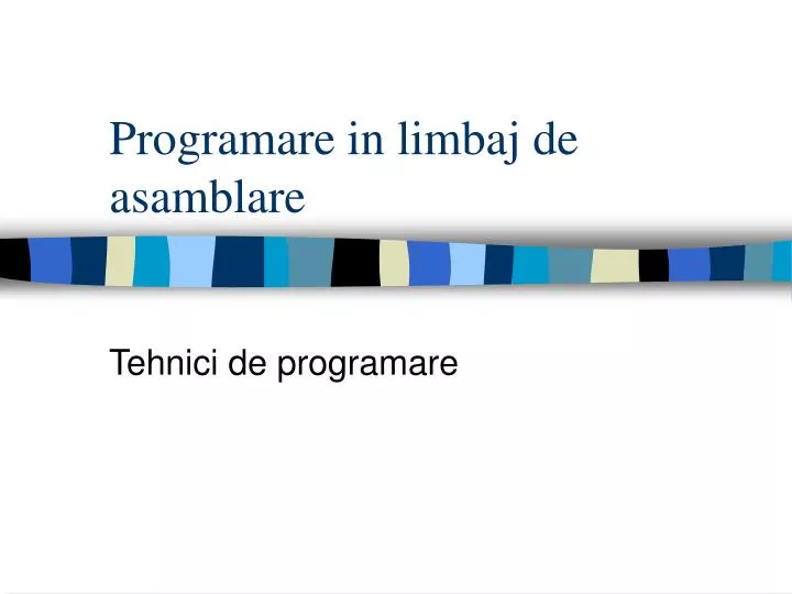 programare in limbaj de asamblare