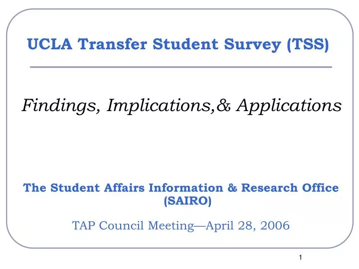 ucla transfer student survey tss
