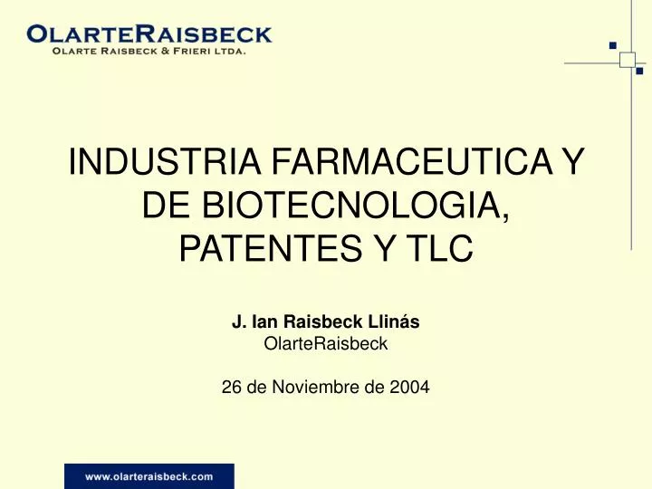 industria farmaceutica y de biotecnologia patentes y tlc