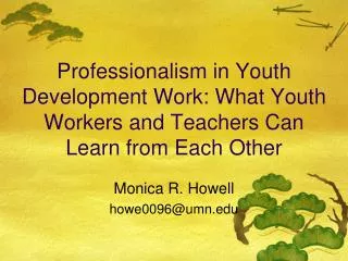 Professionalism in Youth Development Work: What Youth Workers and Teachers Can Learn from Each Other