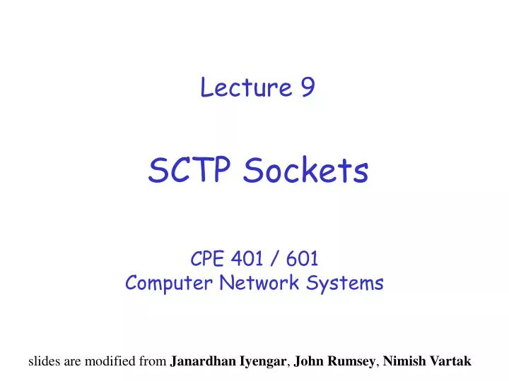 lecture 9 sctp sockets