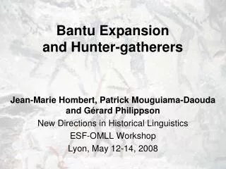 Bantu Expansion and Hunter-gatherers