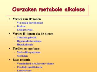 Oorzaken metabole alkalose