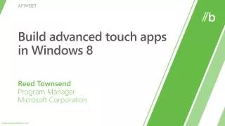 Build advanced touch apps in Windows 8
