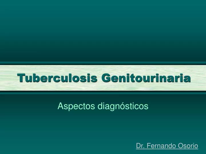 tuberculosis genitourinaria