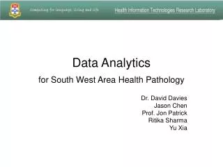 Data Analytics for South West Area Health Pathology