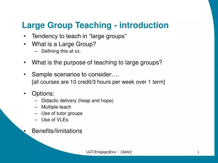 large group teaching introduction
