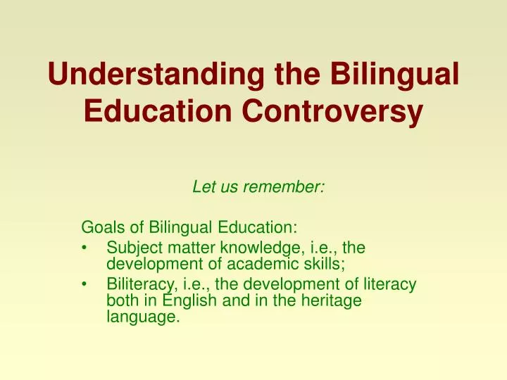Language minority rights or the end of bilingual education in