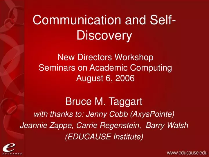 communication and self discovery