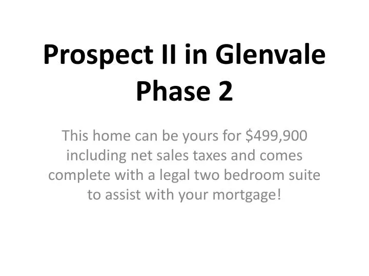 prospect ii in glenvale phase 2