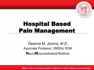 Hospital Based Pain Management