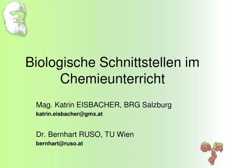 biologische schnittstellen im chemieunterricht