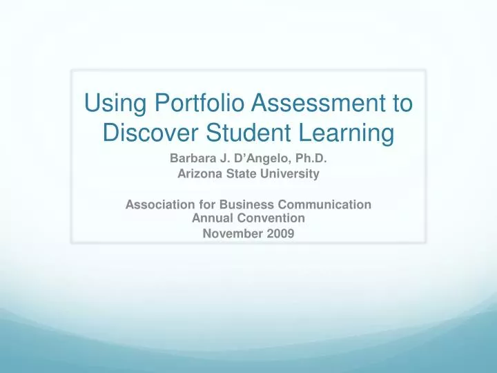 using portfolio assessment to discover student learning
