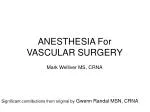 ANESTHESIA For VASCULAR SURGERY