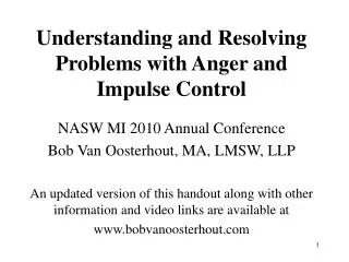 Understanding and Resolving Problems with Anger and Impulse Control