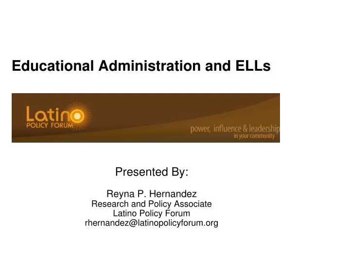 educational administration and ells