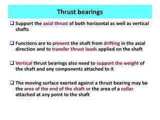 Thrust bearings