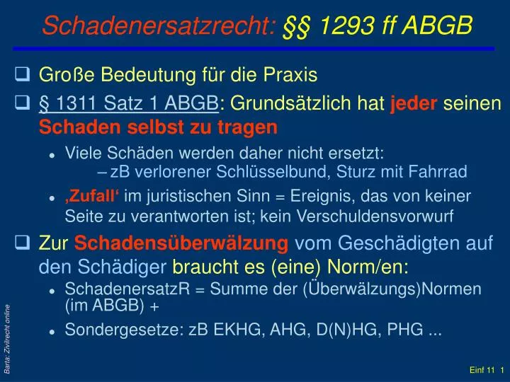 schadenersatzrecht 1293 ff abgb