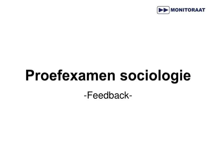 proefexamen sociologie