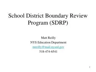 School District Boundary Review Program (SDRP)