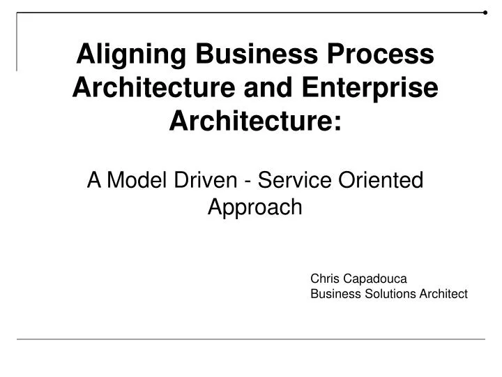 aligning business process architecture and enterprise architecture