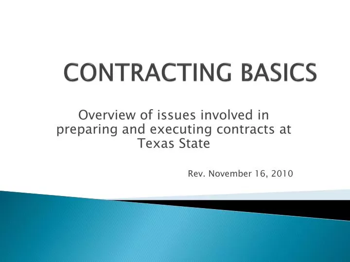 contracting basics