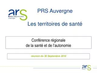 PRS Auvergne Les territoires de santé
