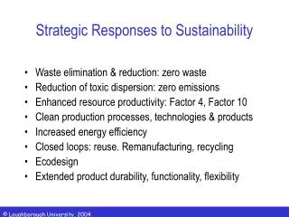 Strategic Responses to Sustainability