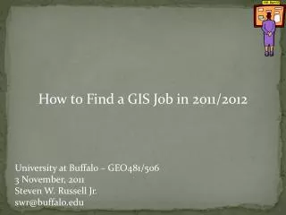 How to Find a GIS Job in 2011/2012