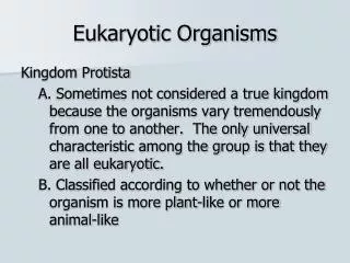 Eukaryotic Organisms