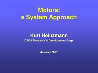 Motors: a System Approach