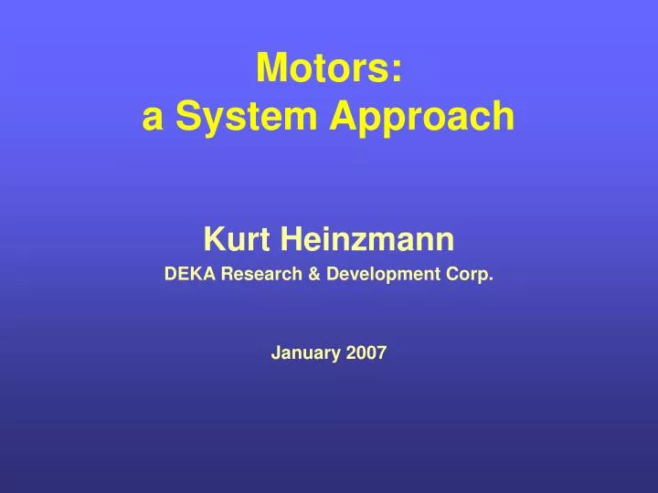 motors a system approach