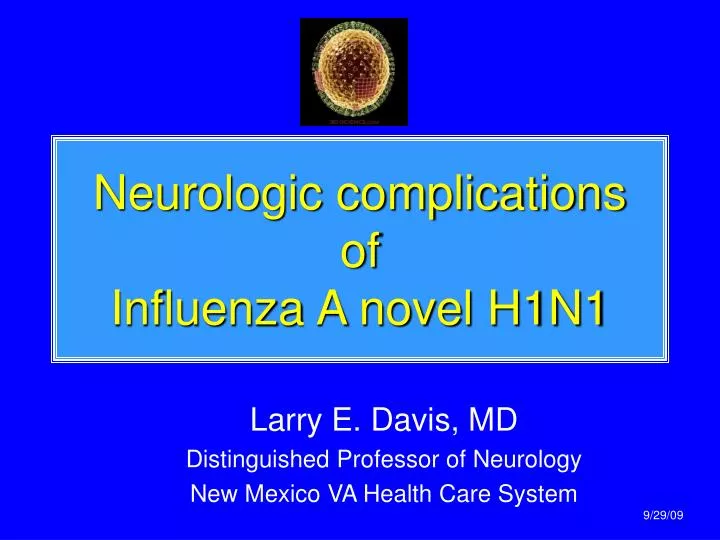 neurologic complications of influenza a novel h1n1