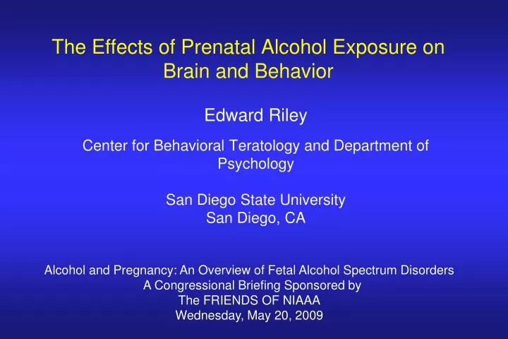 the effects of prenatal alcohol exposure on brain and behavior