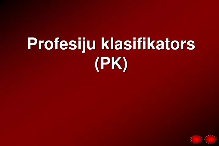 profesiju klasifikators pk