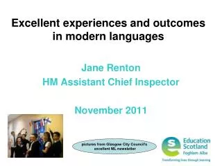 Excellent experiences and outcomes in modern languages