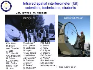 Infrared spatial interferometer (ISI) scientists, technicians, students