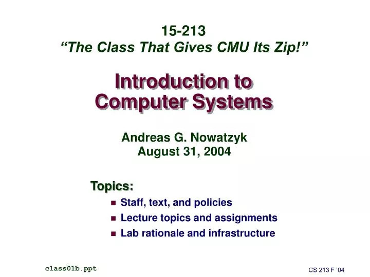 introduction to computer systems