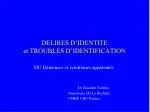 DELIRES D’IDENTITE et TROUBLES D’IDENTIFICATION - slide 1