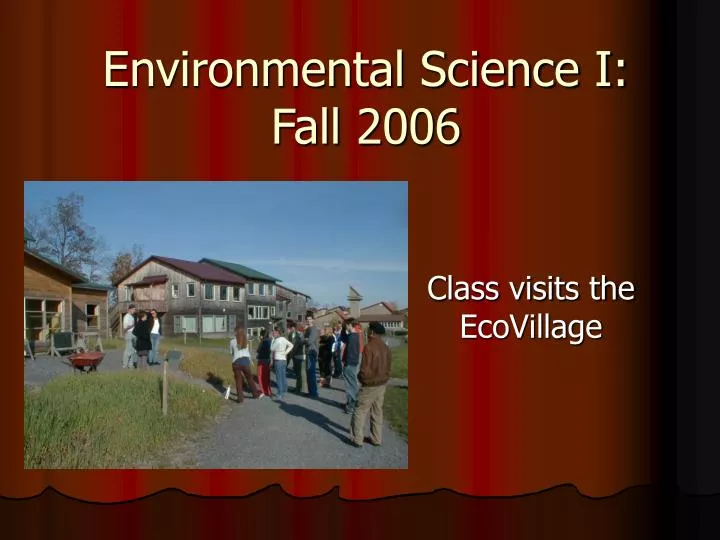 environmental science i fall 2006