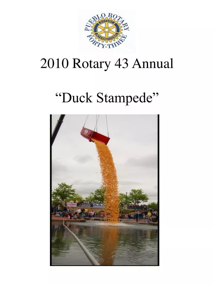 2010 rotary 43 annual duck stampede